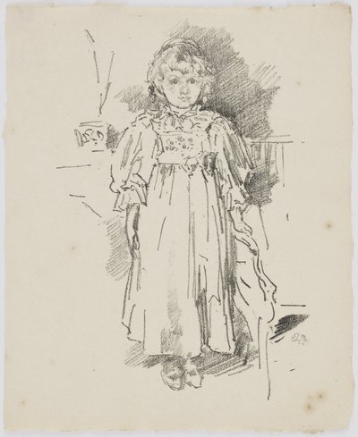 Lille Evelyn, 1896 (litho på papir) af James Abbott McNeill Whistler
